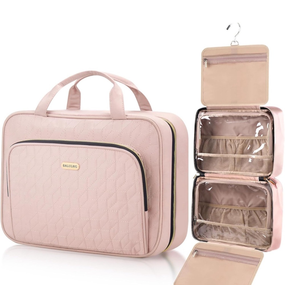 Toiletry Bag with Hanging Hook, Portable Makeup Cosmetic Bags, Space-efficient.